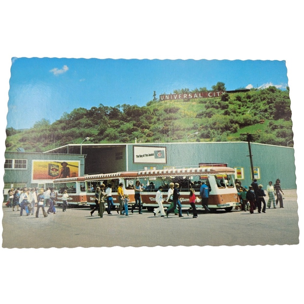 Universal Studios Tram Postcard Vintage Travel Theme Park Tour California